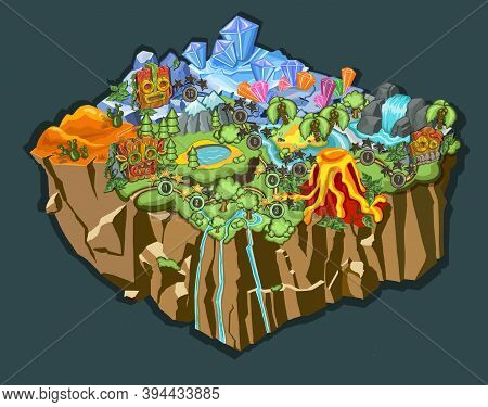 Set Of Level Maps Assets. Game Map For Casual Game