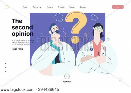 Medical Insurance Template -second Opinion On A Matter -modern Flat Vector Concept Digital Illustrat