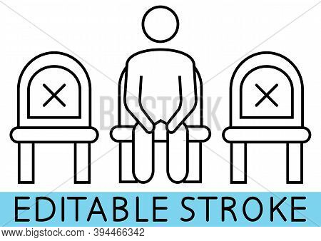 Do Not Sit Here. Signage For Restaurants And Public Places Or Transport. Keep Your Distance When You