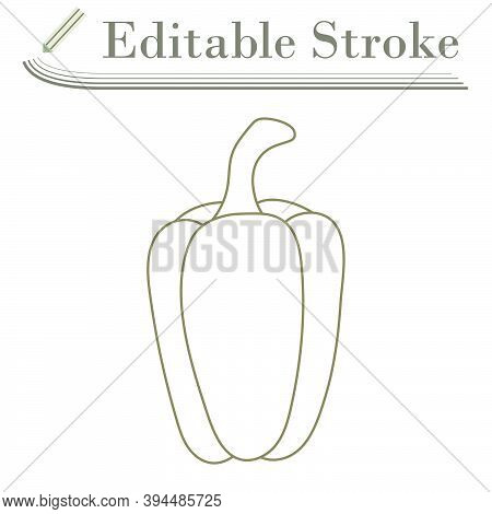 Pepper Icon. Editable Stroke Simple Design. Vector Illustration.