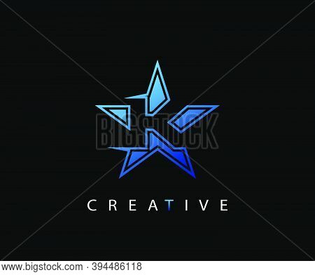 Letter K Fast Star, Technology And Digital Abstract Line K Network Space Logo.