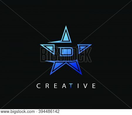 Letter D Fast Star, Technology And Digital Abstract Line D Network Space Logo.