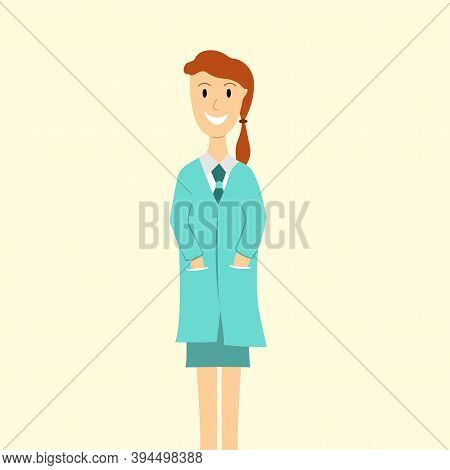 Young Happy Nurse Dressed In Uniform Smilling Isolated Character
