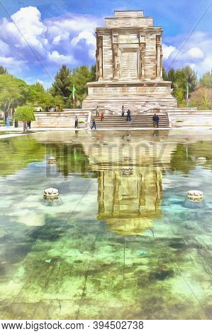 Ferdowsi Mausoleum Colorful Painting, 1930s, Tus, Khorasan Razavi Province, Iran
