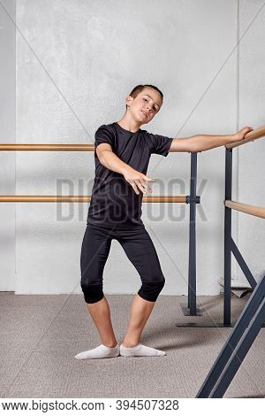 A Beautiful Young Man In Full Growth To Study Ballet At A Ballet School.