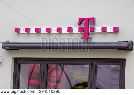 Passau / Germany - November 8, 2020: Branch Logo Of Deutsche Telekom. Deutsche Telekom Ag Is A Germa