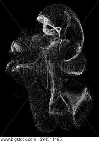 3d Illustration Looks Like Smoke On Black Background.