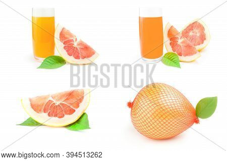 Set Of Citrus Fruit Over A White Background