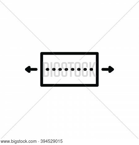 Black Line Icon For Broad Wide Large Big Length Distance Spread Thick Wide