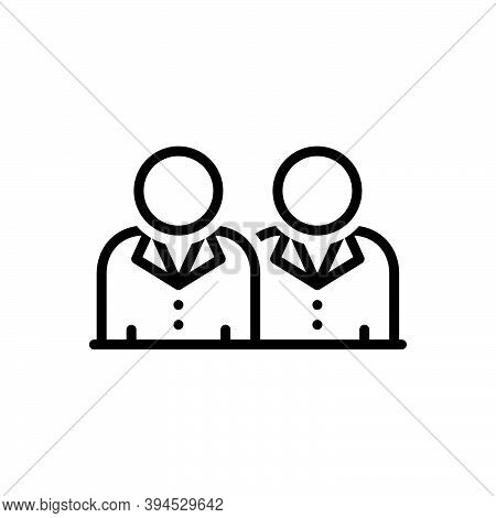 Black Line Icon For Brother Brethren Sibling Relative Relation Boy People