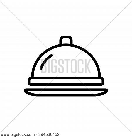 Black Line Icon For Cover Cooking Culinary Gourmet Catering Dish Food Literally Service Restaurant C