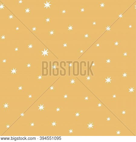 Stars Pattern. Yellow Seamless Pattern Decoreted Cute Simple Stars Kids, Nursery, Baby Shower Sweet 