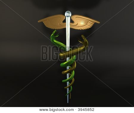 Zlato/sklo Caduceus