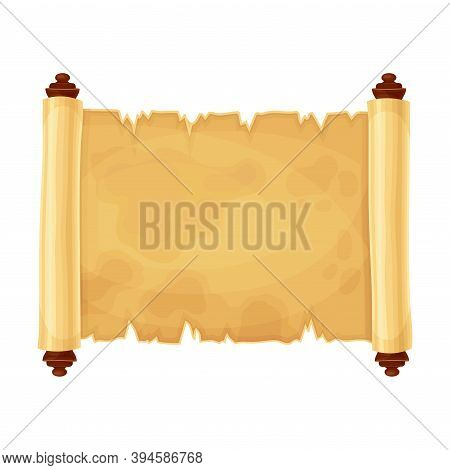 Ancient Rough Papyrus Scroll With Yellowish Stained Paper Vector Illustration