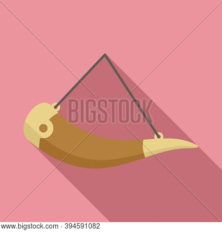 Hunter Horn Icon. Flat Illustration Of Hunter Horn Vector Icon For Web Design