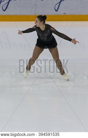 Minsk, Belarus – November 1, 2020: Professional Female Figure Skater Aleksandra Chepeleva From Belar