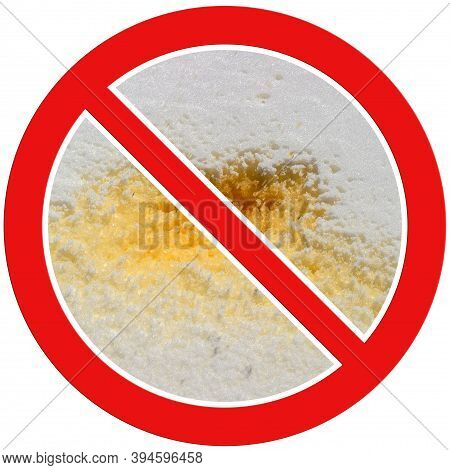 Ban Yellow Snow. Prohibited Sign Is Not Peeing On Snow