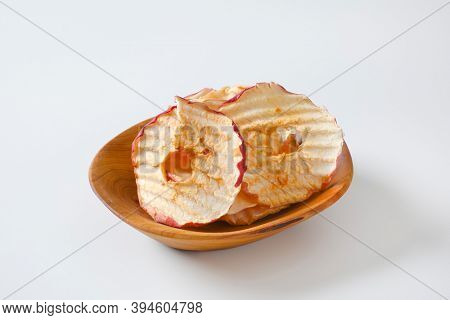 Bowl of dried apple slices - apple chips or rings