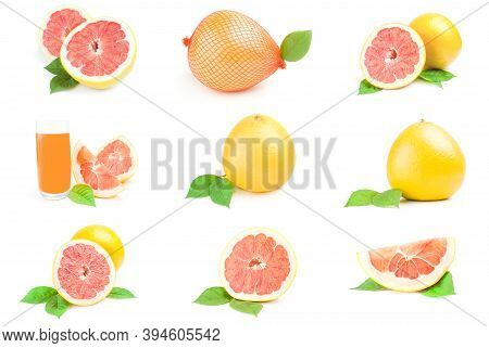 Set Of Citrus Fruit Isolated On A White Background Cutout