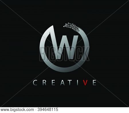 Letter W Digital Network , Technology And Digital Abstract Line Network Circuit Vector Logo. .