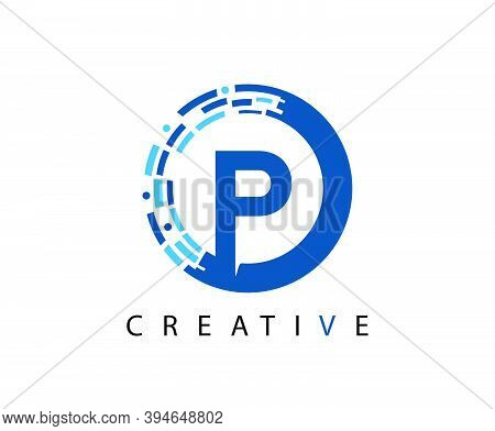 Letter P Digital Network , Technology And Digital Abstract Line Network Circuit Vector Logo. .