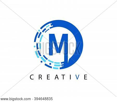 Letter M Digital Network , Technology And Digital Abstract Line Network Circuit Vector Logo. .
