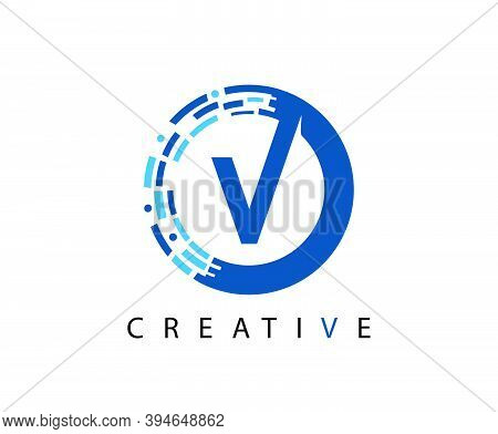 Letter V Digital Network , Technology And Digital Abstract Line Network Circuit Vector Logo. .