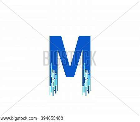 Letter M Digital Network , Technology And Digital Abstract Line M Network Circuit Vector Logo. .