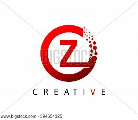 Circle Z Letter Digital Network , Abstract Z Dotted Logo Design.