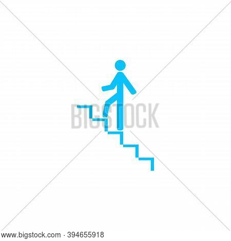 Go Down Up Icon Flat. Blue Pictogram On White Background. Vector Illustration Symbol
