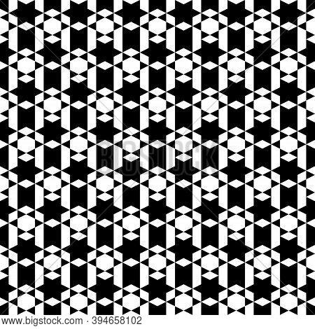 Seamless Pattern.geometric Backdrop. Stars, Hexagons, Rhombuses, Triangles, Trapeziums, Figures Orna
