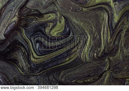 Green And Blue Multichrome Shimmer Abstract Background. Make Up Concept.beautiful Stains Of Liquid N