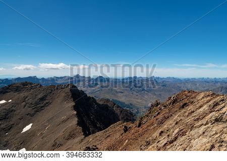 Views Of The Argualas Pass And Peak Algas From The  Garmo Negro In The Pyrenees