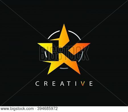 Letter K Fast Star, Technology And Digital Abstract Line K Network Space Logo.