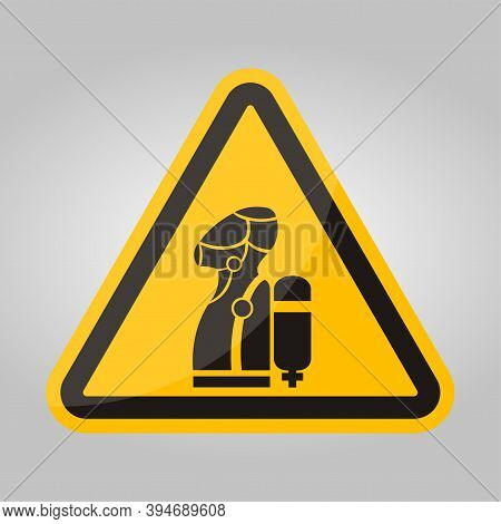 Wear Scba (self Contained Breathing Apparatus) Symbol Isolate On White Background,vector Illustratio