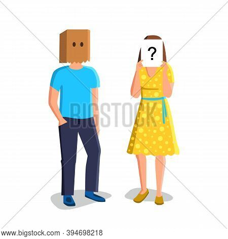 Anonymity Unknown People With Hidden Faces Vector