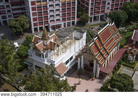 Singapore- 14 Nov, 2020: Ariel View Of Uttamayanmuni Buddhist Temple, Which Is A Beautiful Temple Lo