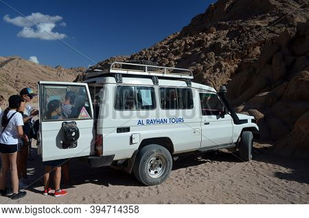 Toyota jeep popular for desert safari. Sharm El Sheikh, Egypt on November 8, 2020