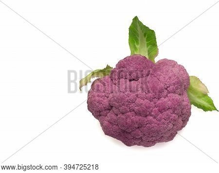 Purple Cauliflower Path Isolated On A White, Top View