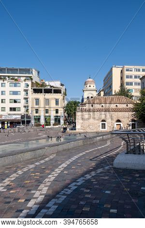 Empty Streets In Athens, Greece City Center, Monastiraki Square Area