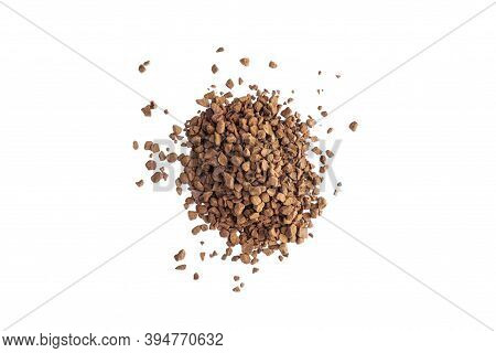 Sublimated Coffee Isolated On A White Background. Instant Coffee - A Drink Made From Coffee Tree Bea