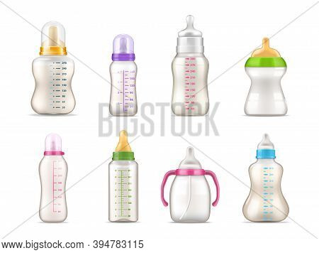 Baby Feeding Bottles, Milk Feeders, Realistic 3d