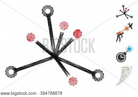 Vector Wire Frame World Boom. Geometric Wire Frame 2d Network Made From World Boom Icon, Designed Fr