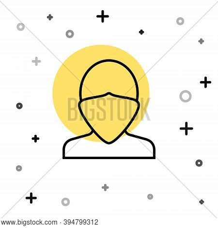 Black Line Vandal Icon Isolated On White Background. Random Dynamic Shapes. Vector