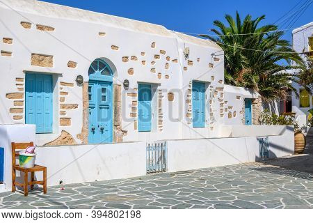 Folegandros, Greece - September 23, 2020: Beautiful Cycladic Architecture In Chora, The Capital Of T