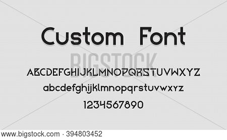 Geometric Font. Uppercase And Lowercase Letters And Numbers. Collection English Text Symbols For Cre