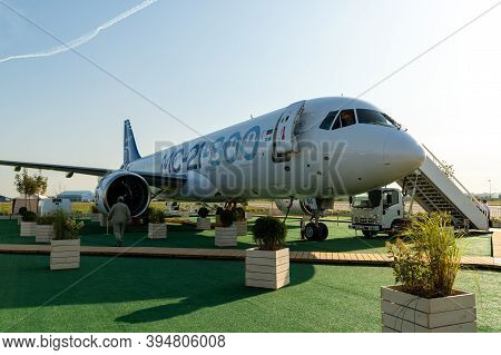 August 30, 2019. Zhukovsky, Russia. Promising Russian Medium-range Narrow-body Passenger Aircraft Ir