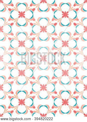 Uzbek Ikat Silk Fabric Pattern, Motif Ethnic Indigo Blue And White Colors. Tite Repeat Pattern.
