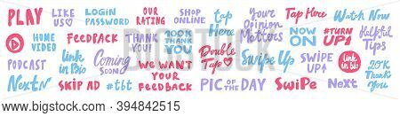 Vector Hand Drawn Sticker Logo Words Set Collection.