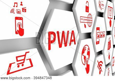 Pwa Concept Cell Background 3d Render Illustration